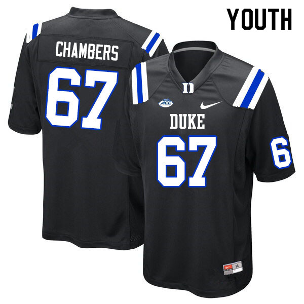 Youth #67 Rakavius Chambers Duke Blue Devils College Football Jerseys Sale-Black
